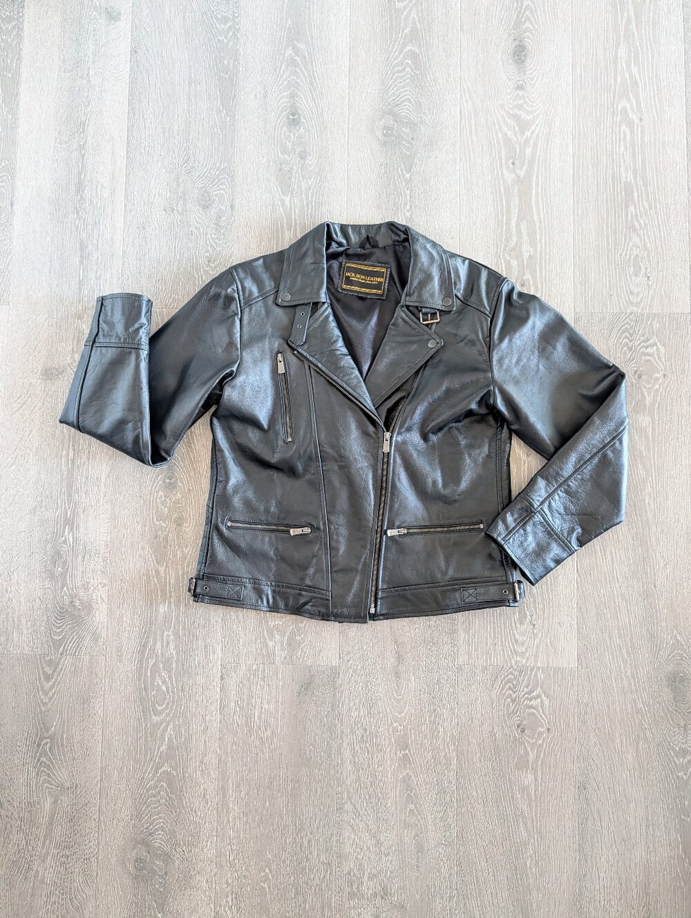 Jackson Black Leather Jacket - L